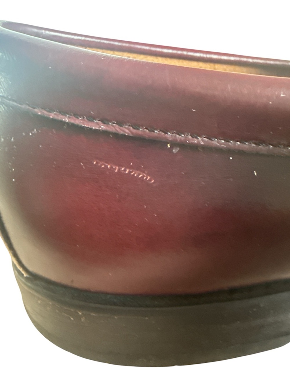 G.H. Bass Weejuns Men's 12 D Burgundy Leather Penny Loafers 620001 Academia Prep - Picture 10 of 10